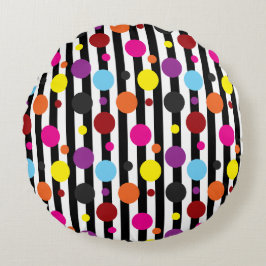 Cojín Redondo Puntos Y Rayas