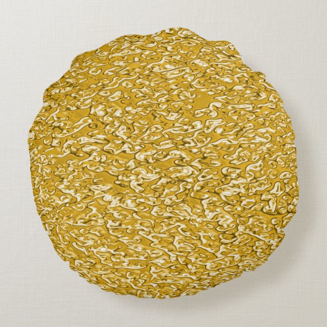 Cojín Redondo PURE GOLD Splatt Pattern + tu texto / foto (Reverso)