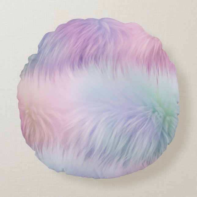 Cojín Redondo Puro arcoiris pastel (Anverso)