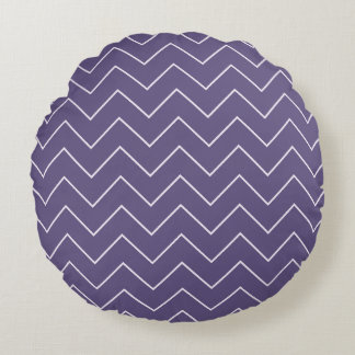 Cojín Redondo Purple Chevron Baby Girl Throw Pillow - Round