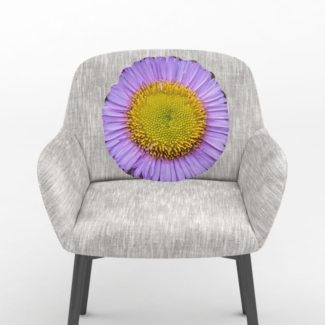 Cojín Redondo Purple Fleabane Daisy Floral (In Situ Chair)