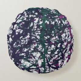 Cojín Redondo Purple, Green, Pink, Marble artwork