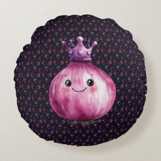 Cojín Redondo Purple Onion Queen Round Throw Pillow