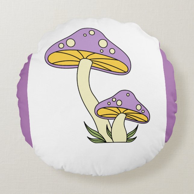 Cojín Redondo Purple Shroom (Anverso)