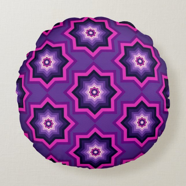 Cojín Redondo Purple Star Round Throw Pillow (Anverso)