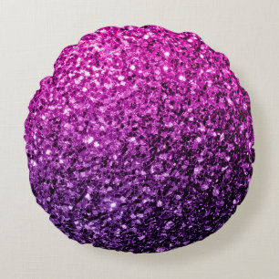 Cojín Redondo Purpur Pink Ombre brillo destellos