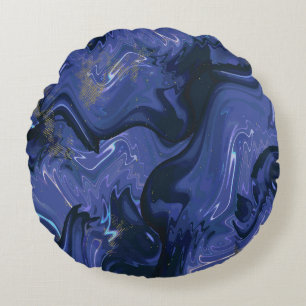 Cojín Redondo Purpurina azul giratorio galaxia Resumen Patrón có