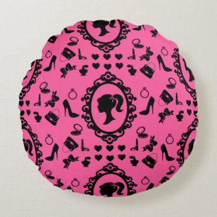Cojín Redondo Purpurina Doll Birthday Pink Glam Fashion