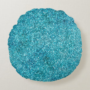 Cojín Redondo Purpurina Mermaid Aqua Glitz