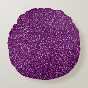 Cojín Redondo Purpurina morado de medianoche