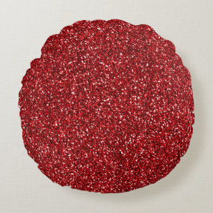 Cojín Redondo Purpurina Rojo Glitz