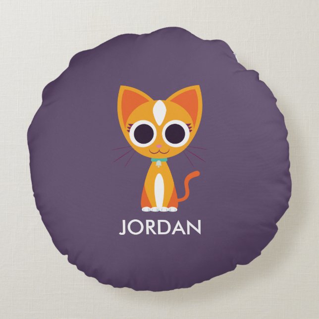 Cojín Redondo Purrl el gato (Reverso)