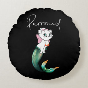 Cojín Redondo Purrmaid de gatito de gatito de comadreja - Diseño