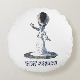 Cojín Redondo ¡Quédate freaky! Novia de Frankenstein