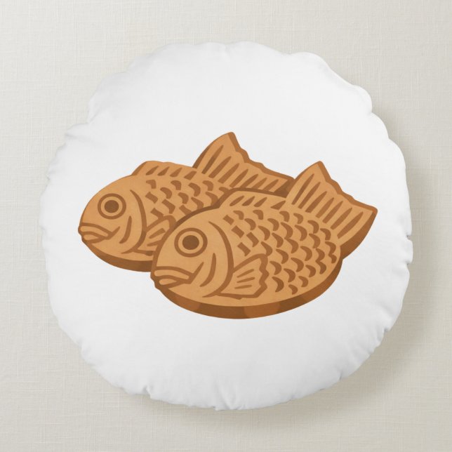 Cojín Redondo Quiet Icons – Japanese Taiyaki (Anverso)