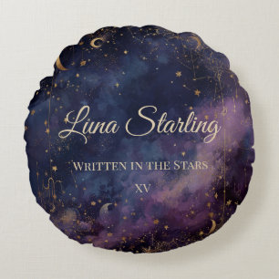 Cojín Redondo Quinceañera Celestial, personalizada