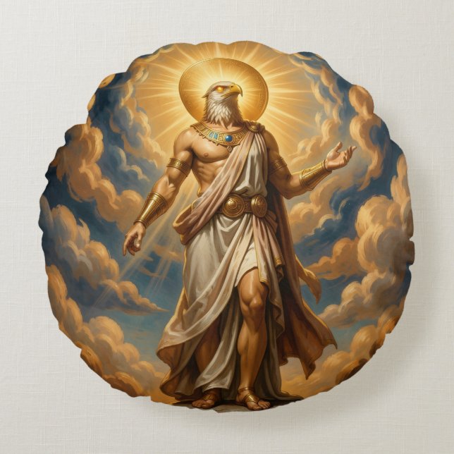 Cojín Redondo Ra – Egyptian Sun God (Anverso)