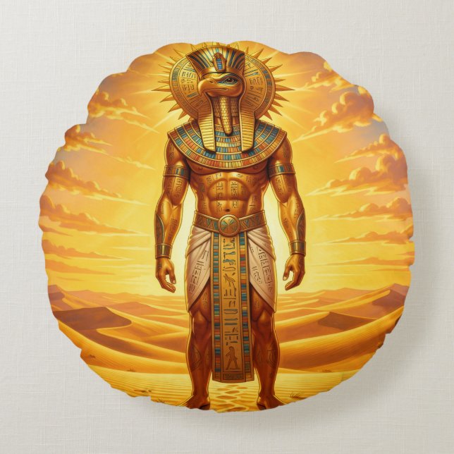 Cojín Redondo Ra – Egyptian Sun God´1 (Anverso)