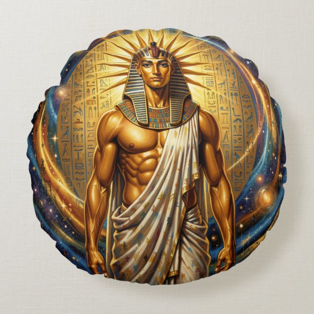 Cojín Redondo Ra – Egyptian Sun God´4 (Anverso)