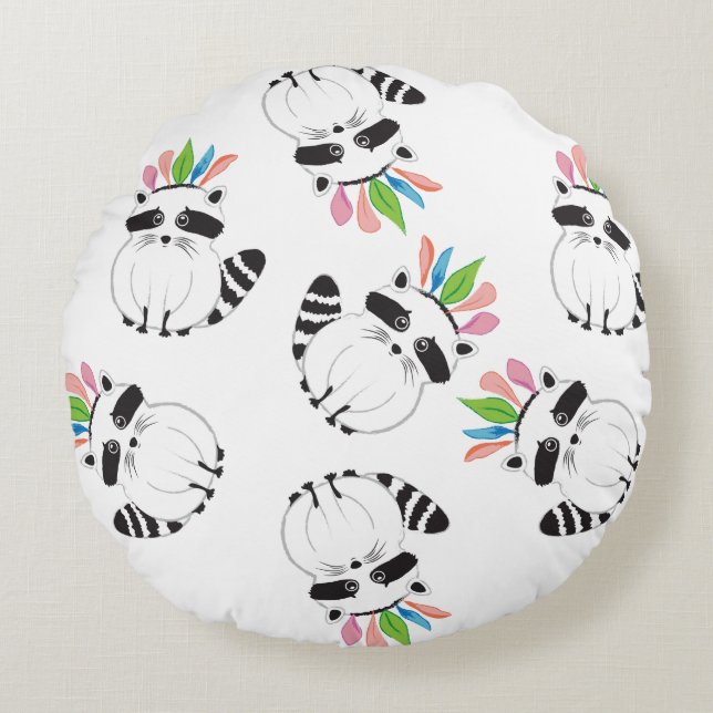 Cojín Redondo Raccoon (Anverso)