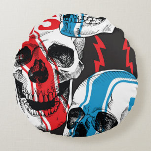 Cojín Redondo Racer Skull: Rebelión sin foco.