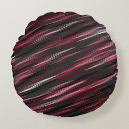 Cojín Redondo Rachas negras rosadas y grises