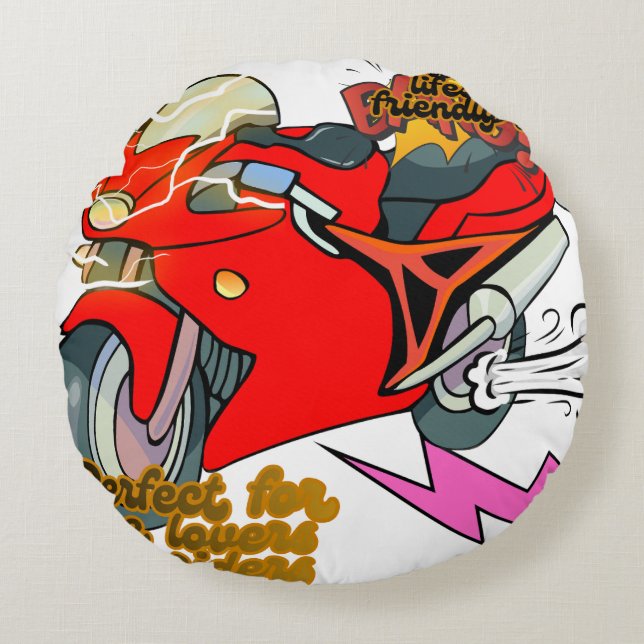 Cojín Redondo  Racing Bike Art Speed (Anverso)