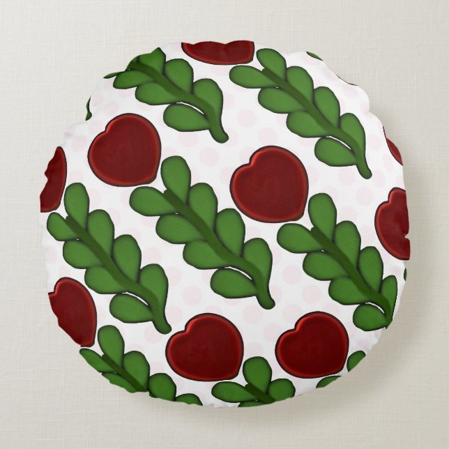 Cojín Redondo  Radiant Heart Flower Botanical  (Anverso)