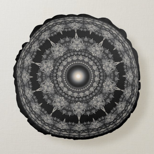 Cojín Redondo Radiating fractal star ornament (Anverso)