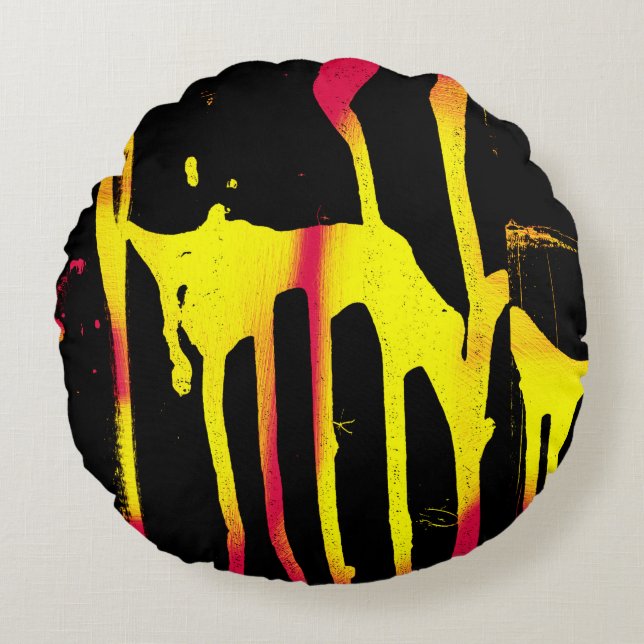 Cojín Redondo ráfagas y espumas y bacanal (Anverso)