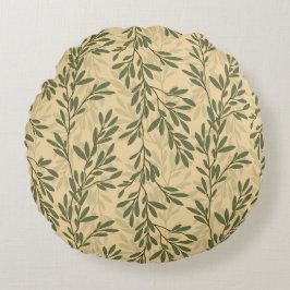 Cojín Redondo Rama de árbol de oliva verde