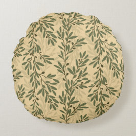 Cojín Redondo Rama de árbol de oliva verde