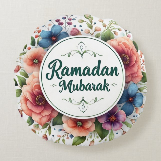 Cojín Redondo Ramadan Mubarak (Anverso)