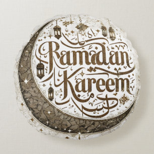 Cojín Redondo Ramadan Mubarak Celebración Tradicional