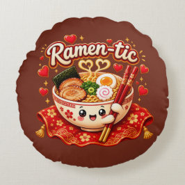 Cojín Redondo Ramen-tico – Tazón de Ramen Kawaii Adorable
