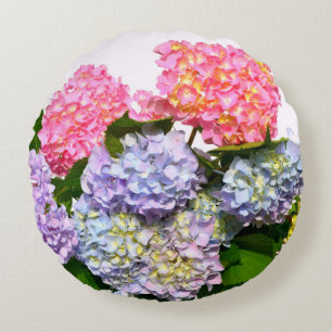 Cojín Redondo Ramo de Hortensias