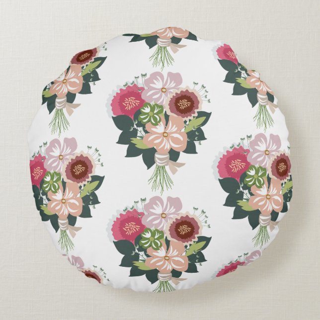 Cojín Redondo Ramo Floral (Reverso)