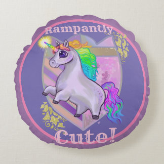 Cojín Redondo Rampantly Cute Unicorn
