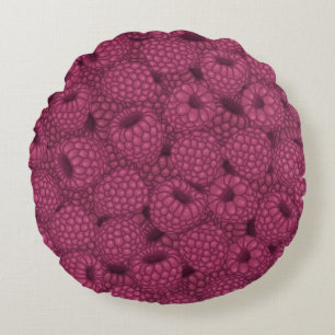 Cojín Redondo Raspberry Vintage: Sweet Wrap Design.