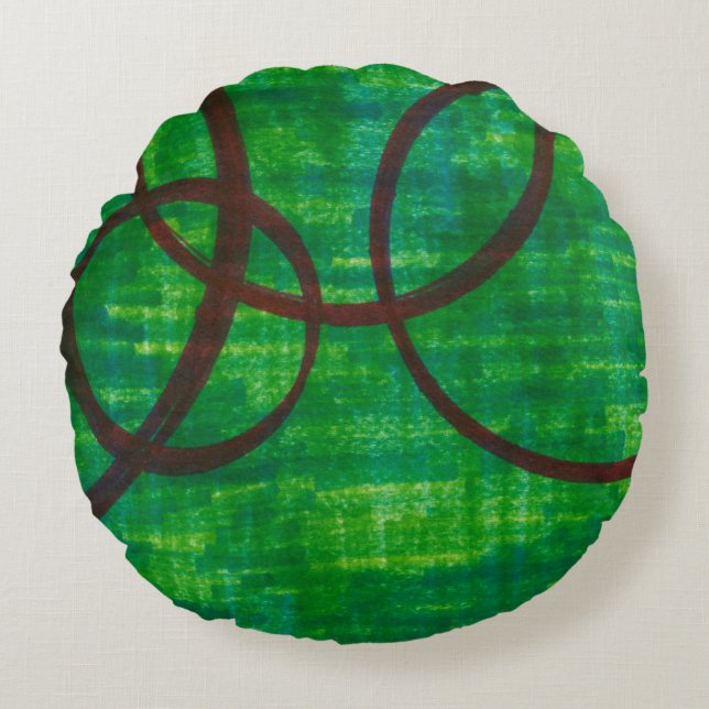 Cojín Redondo Rastreo II de Crimson (Anverso)