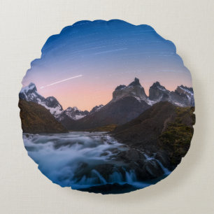 Cojín Redondo Rastros de la estrella sobre Torres Del Paine