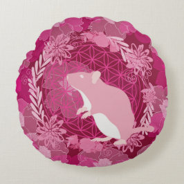 Cojín Redondo Ratón de flor de vida