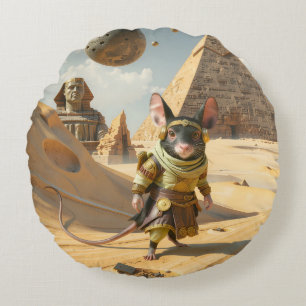 Cojín Redondo Ratón Explorador del Desierto Steampunk