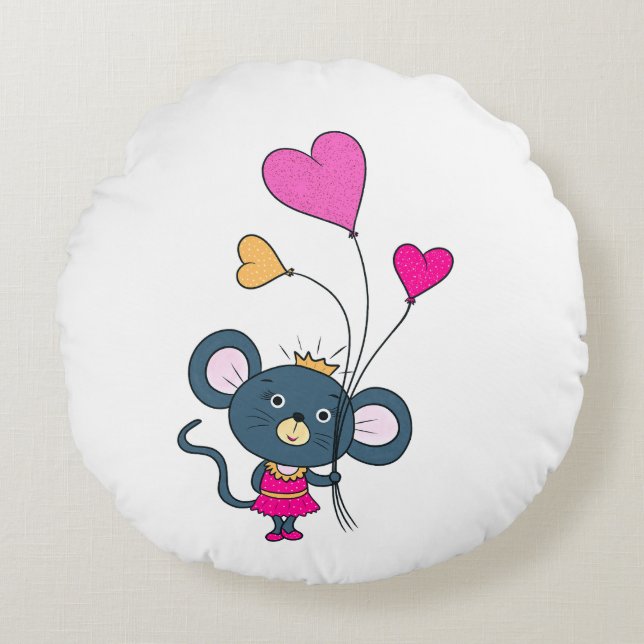 Cojín Redondo Ratón gris (Anverso)