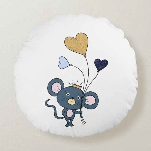 Cojín Redondo Ratón gris (Anverso)