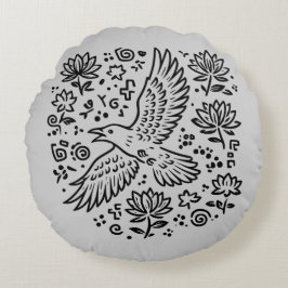 Cojín Redondo Raven of Transformation