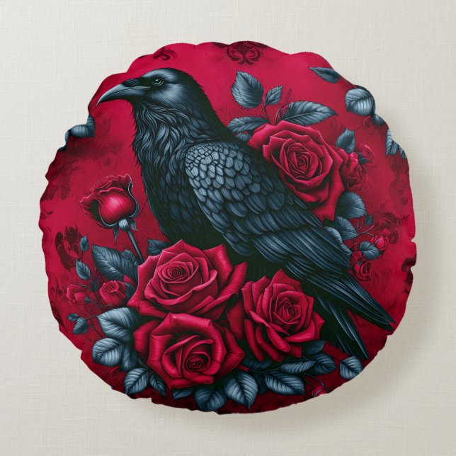 Cojín Redondo Raven Song Round Pillow (Anverso)