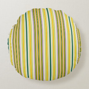 Cojín Redondo Rayas amarillo verde