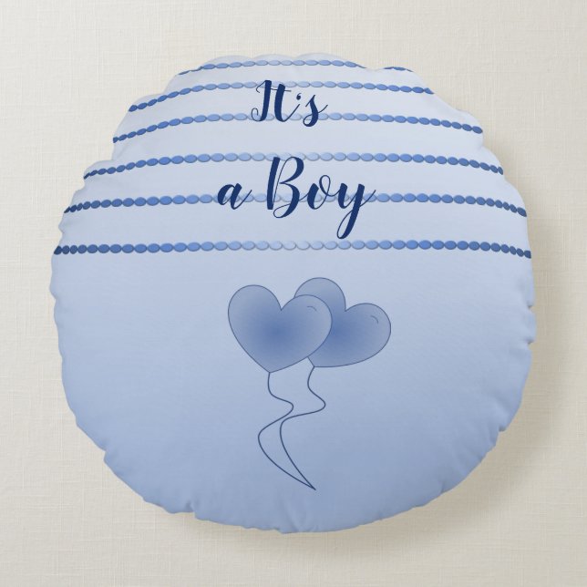 Cojín Redondo Rayas azules redondeadas (Anverso)