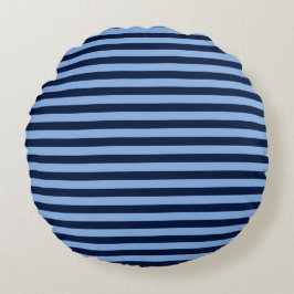 Cojín Redondo Rayas azules sobre azul